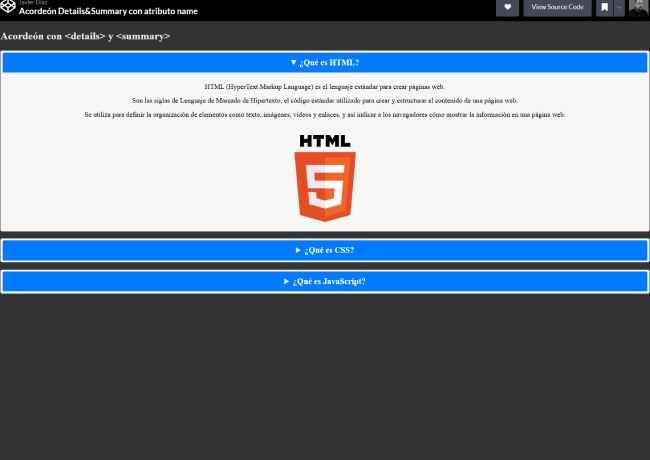 Codepen Acordeón HTML