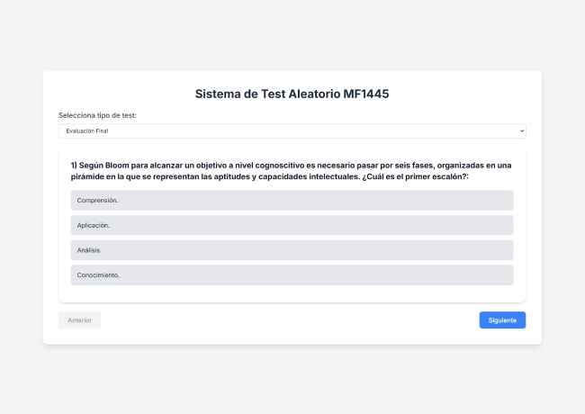 Sistema de test aleatorio MF1445